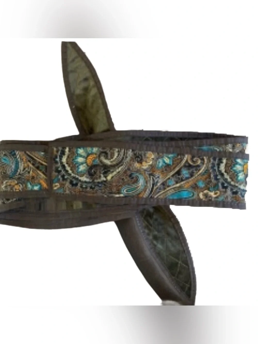Fabulous CHICO’S OBI Reversible Quilted Paisley Embroidered Belt - Medium